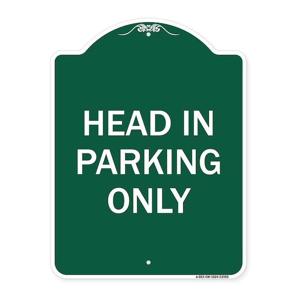 Signmission Designer Series Sign-Head in Parking Only, Green & White Aluminum Sign, 18" x 24", GW-1824-23908 A-DES-GW-1824-23908 - main